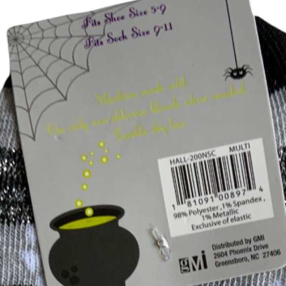 Halloween Socks Skeleton Silver Black Cat Socks Low Cut Unisex Bundle 2 Pairs - Picture 7 of 11